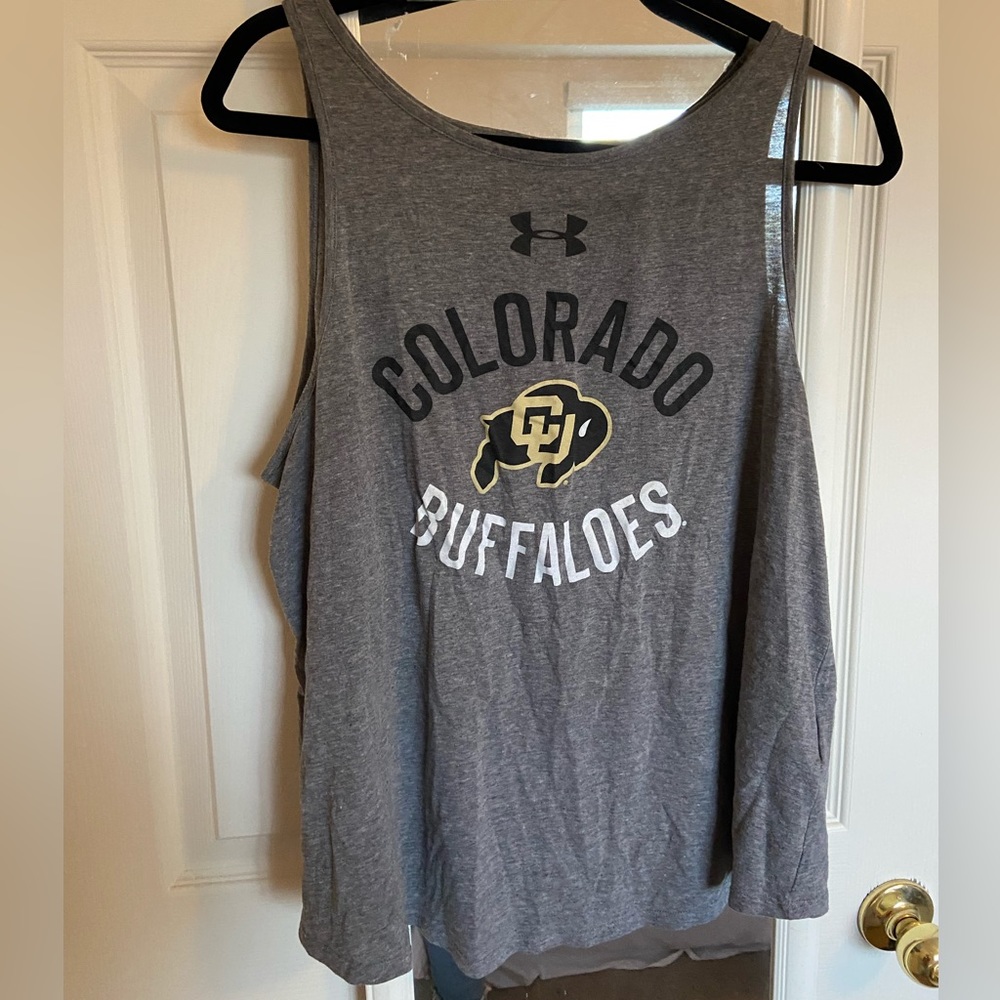 Under Armour Women’s Colorado Buffaloes Heather Gray Tank Top Size L